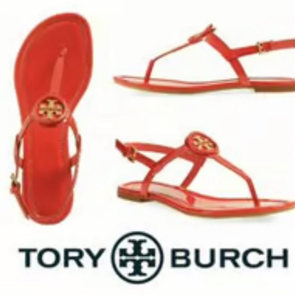 Tory Burch Orange Dillion Sandals Size 10